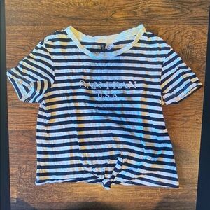 Striped Black and White Women's Top